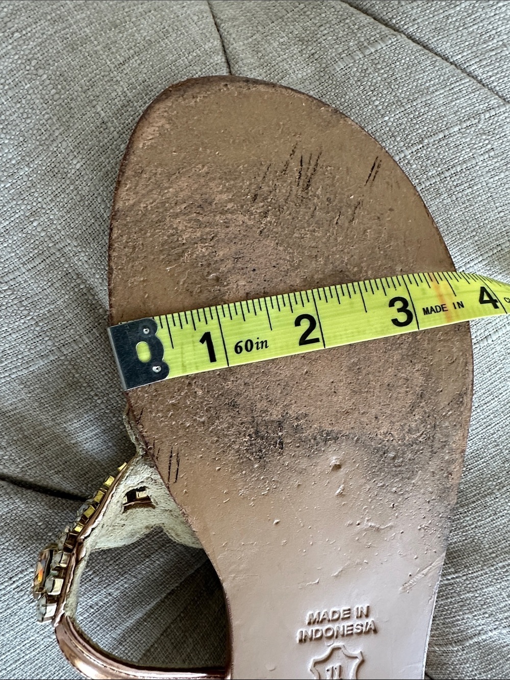 Mystique Tan Jeweled Thong Sandals - Picture 6 of 9
